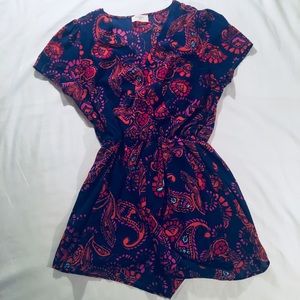 Everly Blue Paisley Romper | Medium
